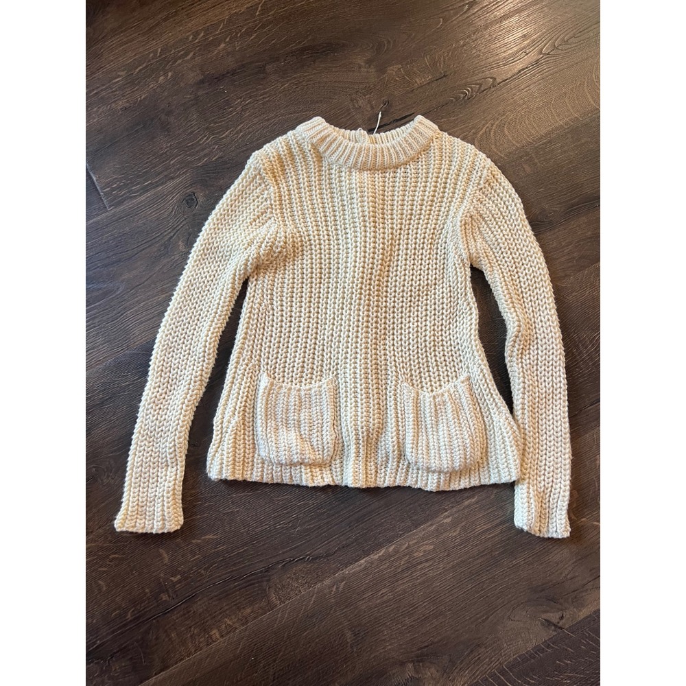 Kids Cream Ivory Knit Button Back Cardigan Sweater Ralph Lauren Small 7 Polo